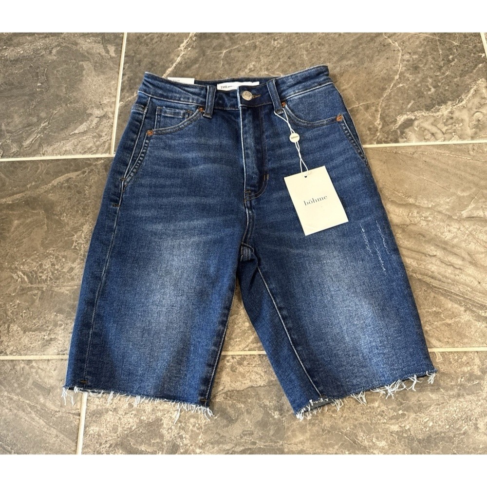 Böhme TNR Jeans Women's Sidekick Denim Bermuda Shorts Size 24 NWT Straight Fit